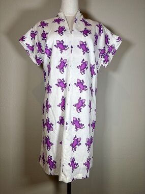 Brooke Wright Nancy Cotton-Linen Blend Dress Animal Collection Size Medium